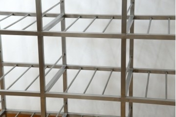 和製ヴィンテージ　特注　総ステンレス　インダストリアルな空間作りにおすすめ!!古い銭湯のカゴラック　(R-066034)