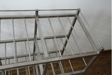 和製ヴィンテージ　特注　総ステンレス　インダストリアルな空間作りにおすすめ!!古い銭湯のカゴラック　(R-066034)