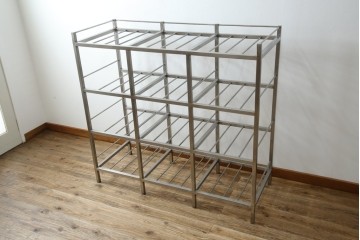 和製ヴィンテージ　特注　総ステンレス　インダストリアルな空間作りにおすすめ!!古い銭湯のカゴラック　(R-066034)