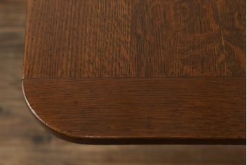 イギリスアンティーク　高級品!!　オーク材　無垢材　上質なつくり込みが魅力のツイストレッグドローリーフテーブル(ダイニングテーブル、エクステンションテーブル、4人掛け、6人掛け、食卓、英国)(R-066039)