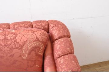 中古　高級輸入家具　ボリューム感のある重厚な佇まいが魅力の1人掛けソファ(一人掛け、アームソファ、椅子、イス)(定価約35万円)(R-066046)