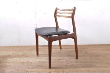 北欧ビンテージ　デンマーク家具　ヴェスタヴィグ・エリクセン(Vestervig Eriksen)　ローズウッド材　無垢材　洗練された佇まいが魅力のダイニングチェア2脚セット(アームレスチェア、椅子、イス、ヴィンテージ)(R-066053)