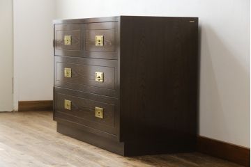 中古　カリモク家具(karimoku)　domani(ドマーニ)　Morganton(モーガントン)　上品な佇まいのチェスト(サイドチェスト、引き出し)(定価約21万6千円)(R-066056)