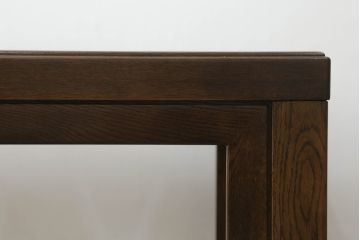 中古　カリモク家具(karimoku)　domani(ドマーニ)　洗練されたモダンデザインが魅力!!ガラストップのローテーブル(センターテーブル、カフェテーブル、コーヒーテーブル)(R-066057)