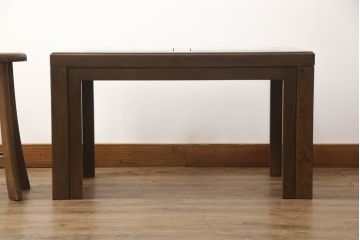 中古　カリモク家具(karimoku)　domani(ドマーニ)　洗練されたモダンデザインが魅力!!ガラストップのローテーブル(センターテーブル、カフェテーブル、コーヒーテーブル)(R-066058)