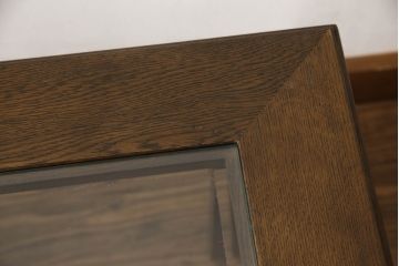 中古　カリモク家具(karimoku)　domani(ドマーニ)　洗練されたモダンデザインが魅力!!ガラストップのローテーブル(センターテーブル、カフェテーブル、コーヒーテーブル)(R-066058)