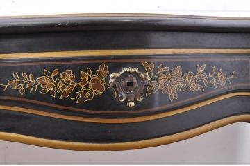 中古　希少!!　DREXEL HERITAGE(ドレクセルヘリテイジ)　シノワズリ様式　流れるような曲線デザインが美しい猫脚デスク(机、ワークデスク、在宅用、在宅ワーク用、コンソールテーブル)(R-066081)