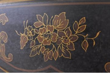 中古　希少!!　DREXEL HERITAGE(ドレクセルヘリテイジ)　シノワズリ様式　流れるような曲線デザインが美しい猫脚デスク(机、ワークデスク、在宅用、在宅ワーク用、コンソールテーブル)(R-066081)