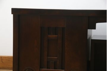 【★N様ご決済専用】中古　星野民芸(星野民藝)　引戸のデザインがお洒落なテレビ台(ローボード、テレビボード、リビングボード、収納棚、戸棚)(R-066082)