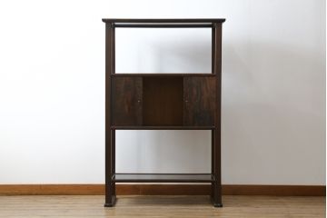 中古　松本民芸家具　#506型　シックな色合いと上品な佇まいが魅力の朝鮮棚(飾り棚、収納棚、戸棚、茶棚)(定価約23万円)(R-066102)