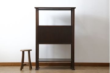 中古　松本民芸家具　#506型　シックな色合いと上品な佇まいが魅力の朝鮮棚(飾り棚、収納棚、戸棚、茶棚)(定価約23万円)(R-066102)