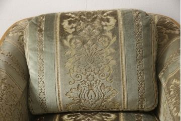 中古　美品　DREXEL HERITAGE(ドレクセルヘリテイジ)　肘カバー・クッション付き　ゆったりとした寛ぎの空間づくりに取り入れたい1人掛けソファ(一人掛けソファ、1Pソファ、アームソファ、アームチェア、椅子、イス)(R-066120)