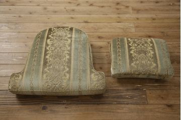 中古　美品　DREXEL HERITAGE(ドレクセルヘリテイジ)　肘カバー・クッション付き　ゆったりとした寛ぎの空間づくりに取り入れたい1人掛けソファ(一人掛けソファ、1Pソファ、アームソファ、アームチェア、椅子、イス)(R-066120)