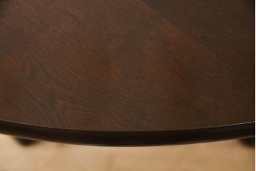 和製ビンテージ　松本民芸家具　洗練された佇まいのラウンドテーブル(D型ペディスタル卓、ダイニングテーブル、4人掛け、2人掛け、食卓、丸テーブル、ヴィンテージ)(定価約29万円)(R-066123)