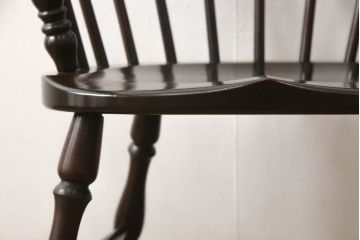 中古　松本民芸家具　#91型　落ち着きのある大人カフェ風インテリアが叶うキャプテンチェア(椅子、アームチェア、板座チェア、ダイニングチェア、イス)(R-066124)