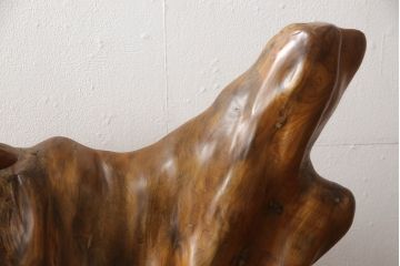 中古　美品　屋久杉の生命力溢れる美しさが魅力の飾り棚(オープンシェルフ、ディスプレイラック、花台)(定価約180万円)(R-066136)