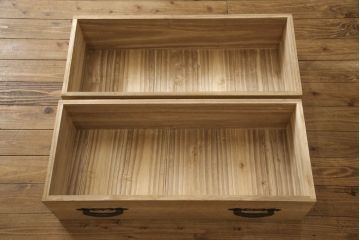 和製アンティーク　最上手物!!　関東　観音開き　十字金具が目を惹く!極上金具が魅力的な総桐時代箪笥ローボード(衣装箪笥、観音箪笥、和タンス、桐たんす、桐箪笥、収納箪笥、引き出し)(R-066166)
