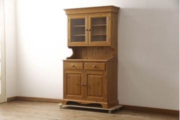 中古　PENNY WISE(ペニーワイズ)　優しい木の温もり溢れるカップボード(食器棚、収納棚、戸棚、キャビネット、飾り棚)(R-066171)