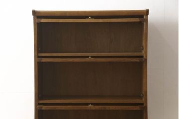 中古　美品　三越家具(現カントリーハウス)　Brugge(ブルージュ)　希少な絶版品!!　フラップ扉　クラシカルな佇まいが魅力の四段重ね風ブックケース(本箱、収納棚、戸棚、キャビネット、飾り棚、陳列棚)(R-066172)