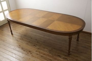 中古　DREXEL HERITAGE(ドレクセルヘリテイジ)　FRANCESCA(フランチェスカ)シリーズ　優美な佇まいのダイニングテーブル(4人掛け、6人掛け、8人掛け、食卓、エクステンションテーブル)(R-066188)