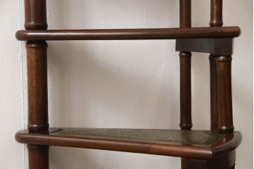 イギリスビンテージ　Lloyd's Antiques(ロイズ・アンティークス)　クラシカル空間を演出するライブラリーステップ(飾り棚、陳列棚、オープンシェルフ、ディスプレイラック、花台、店舗什器、ヴィンテージ、英国)(R-066190)