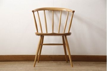 超レア! イギリスビンテージ　ERCOL(アーコール)　洗練されたデザインが格好いいスモーカーズチェア(ダイニングチェア、アームチェア、カウホーンチェア、椅子、イス、ヴィンテージ、英国)(R-066207)