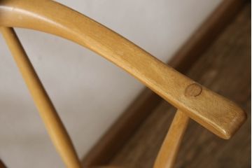 超レア! イギリスビンテージ　ERCOL(アーコール)　洗練されたデザインが格好いいスモーカーズチェア(ダイニングチェア、アームチェア、カウホーンチェア、椅子、イス、ヴィンテージ、英国)(R-066207)