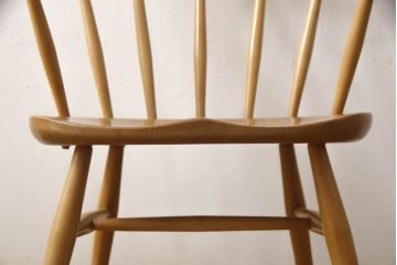 超レア! イギリスビンテージ　ERCOL(アーコール)　洗練されたデザインが格好いいスモーカーズチェア(ダイニングチェア、アームチェア、カウホーンチェア、椅子、イス、ヴィンテージ、英国)(R-066207)