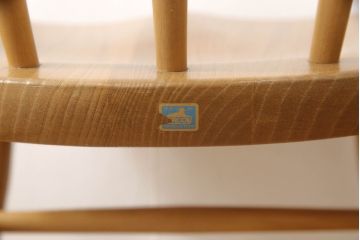 超レア! イギリスビンテージ　ERCOL(アーコール)　洗練されたデザインが格好いいスモーカーズチェア(ダイニングチェア、アームチェア、カウホーンチェア、椅子、イス、ヴィンテージ、英国)(R-066207)