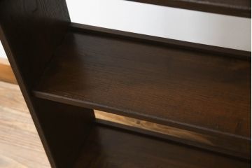 和製アンティーク　栗材　シックな色合いが和・洋どちらの空間にも馴染みやすい!!シンプルな本棚(ブックシェルフ、オープンシェルフ、ディスプレイラック、飾り棚)(R-066208)
