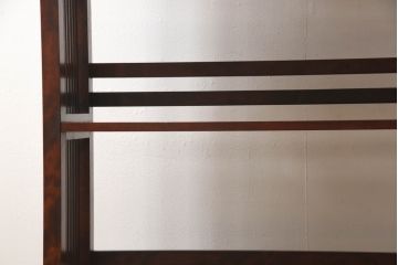 中古　九州民芸家具　国産民芸家具　格子デザインが和モダンな印象を高める書棚(本棚、オープンラック、飾り棚、ブックシェルフ)(R-066209)