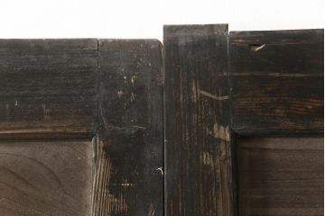アンティーク建具　欅(ケヤキ)材　杉材　和モダンな空間づくりにおすすめ!古いお寺の大きな板戸2枚セット(蔵戸、門扉、引き戸)(R-066214)