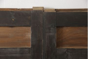 アンティーク建具　欅(ケヤキ)材　杉材　和モダンな空間づくりにおすすめ!古いお寺の大きな板戸2枚セット(蔵戸、門扉、引き戸)(R-066214)