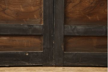 アンティーク建具　欅(ケヤキ)材　杉材　和モダンな空間づくりにおすすめ!古いお寺の大きな板戸2枚セット(蔵戸、門扉、引き戸)(R-066214)