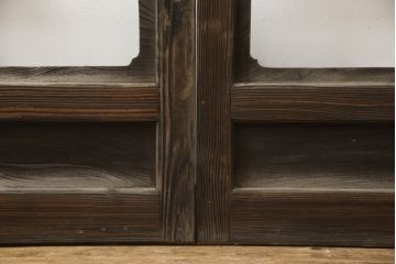 アンティーク建具　欅(ケヤキ)材　杉材　和モダンな空間づくりにおすすめ!古いお寺の大きな板戸2枚セット(蔵戸、門扉、引き戸)(R-066220)