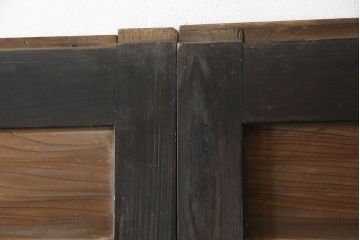 アンティーク建具　欅(ケヤキ)材　杉材　和モダンな空間づくりにおすすめ!古いお寺の大きな板戸2枚セット(蔵戸、門扉、引き戸)(R-066220)