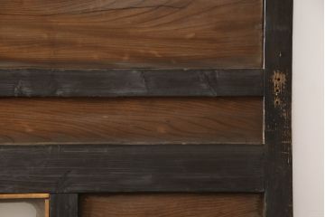 アンティーク建具　欅(ケヤキ)材　杉材　和モダンな空間づくりにおすすめ!古いお寺の大きな板戸2枚セット(蔵戸、門扉、引き戸)(R-066220)