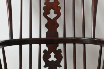 国産民芸家具　松本民芸家具風　和モダンテイストなお部屋におすすめのウィンザーチェア(ウインザーチェア、アームチェア、椅子、イス、板座チェア、ダイニングチェア)(R-066222)