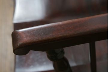 国産民芸家具　松本民芸家具風　和モダンテイストなお部屋におすすめのウィンザーチェア(ウインザーチェア、アームチェア、椅子、イス、板座チェア、ダイニングチェア)(R-066222)