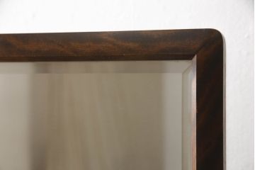 和製ビンテージ　北海道民芸家具　シックな色合いが上品な印象のスタンドミラー(鏡、姿見、ヴィンテージ)(R-066223)