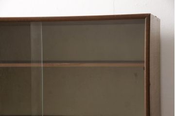 和製ビンテージ　希少デザイン!!　チーク材　収納として時にはデスクとして活躍してくれる鉄脚付きユニットキャビネット(サイドチェスト、収納棚、戸棚、ライティングビューロー、簿記机、在宅用、在宅ワーク、ワークデスク、ヴィンテージ)(R-066237)