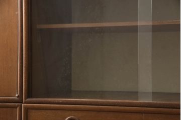 和製ビンテージ　希少デザイン!!　チーク材　収納として時にはデスクとして活躍してくれる鉄脚付きユニットキャビネット(サイドチェスト、収納棚、戸棚、ライティングビューロー、簿記机、在宅用、在宅ワーク、ワークデスク、ヴィンテージ)(R-066237)