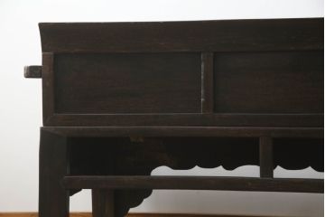 アジアンアンティーク家具　鉄刀木(タガヤサン)　オリエンタルな雰囲気漂うベンチ(3人掛け、長椅子、長イス、羅漢床、羅漢牀、板座チェア)(R-066248)