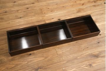 和製ビンテージ　上手物!!　黒檀(コクタン)材　隠し引き出しのカラクリ付き!!上質なこだわりの空間づくりにおすすめの飾り棚(茶棚、違い棚、収納棚、戸棚、ヴィンテージ)(R-066267)
