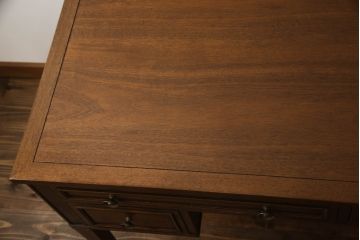 中古　美品　DREXEL HERITAGE(ドレクセルヘリテイジ)　Triune(トライユン)　クラシックなデザインがステキなニーホールデスク(両袖デスク、机、ワークデスク、在宅ワーク用、在宅用)(定価約41万円)(R-066274)