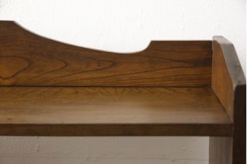 和製アンティーク　栓材　味のある木の風合いが魅力の楔(クサビ)式本棚(ブックシェルフ、オープンシェルフ、飾り棚)(R-066279)