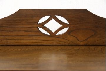 和製アンティーク　栓材　味のある木の風合いが魅力の楔(クサビ)式本棚(ブックシェルフ、オープンシェルフ、飾り棚)(R-066279)