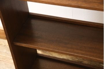 和製アンティーク　昭和レトロな雰囲気を醸し出す楔(くさび)式本棚(オープンシェルフ、ブックシェルフ、飾り棚)(R-066280)