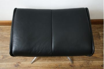 中古　美品　ノルウェー製　EKORNES(エコーネス)　City(シティ)　Mサイズ　オットマン付き!!スタイリッシュなデザインが魅力のストレスレスチェア(スターベース、1人掛けソファ、1Pソファ、アームチェア、リクライニングチェア、フットスツール、北欧、本革、レザーチェア)(定価約30万円)(R-066317)