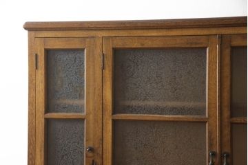 和製アンティーク　ナラ材　大正ロマンの雰囲気漂うキャビネット(食器棚、収納棚、戸棚、カップボード)(R-066364)
